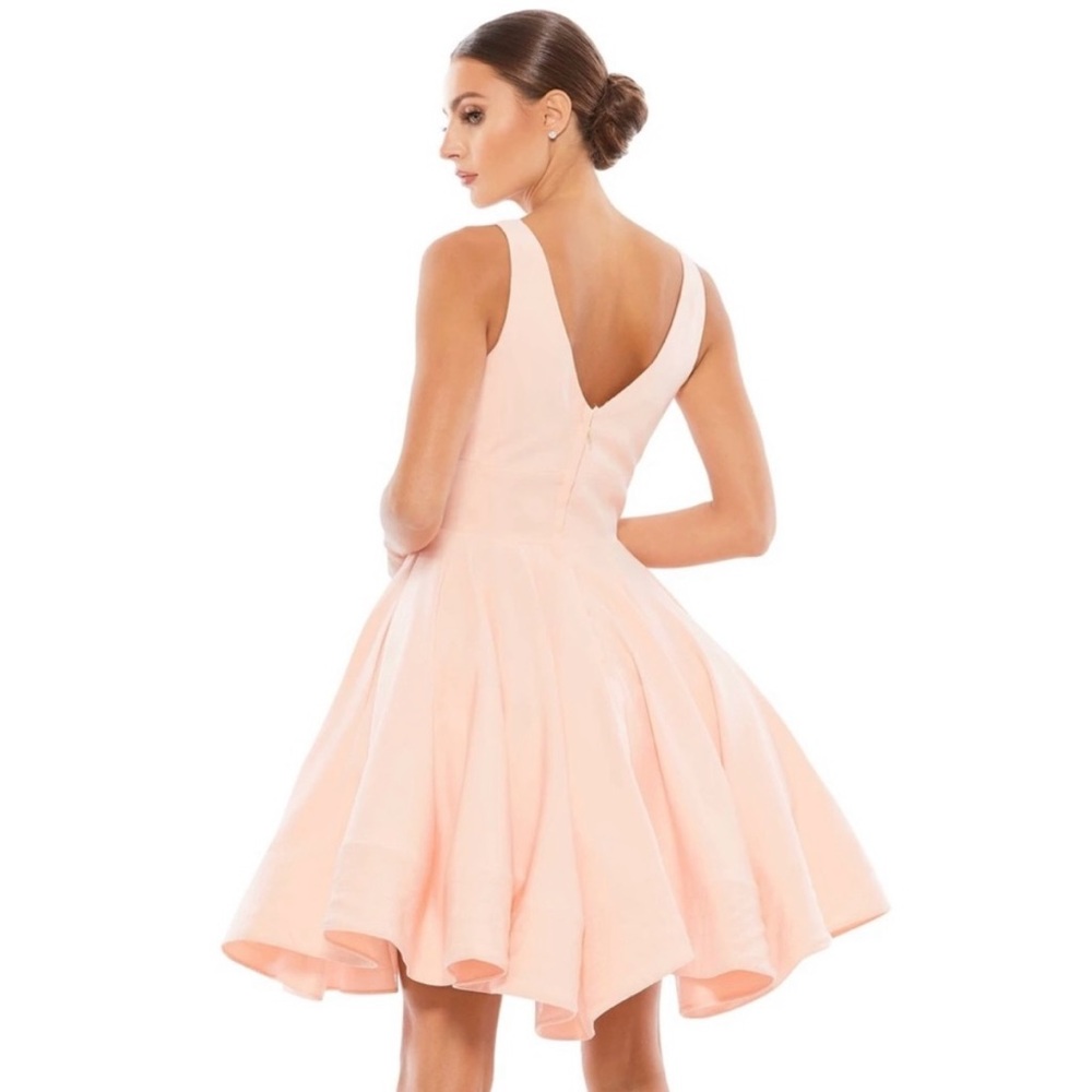 NWT Ieena MAC DUGGAL Blush V-NECK Sleeveless FIT & FLARE Cocktail PARTY DRESS